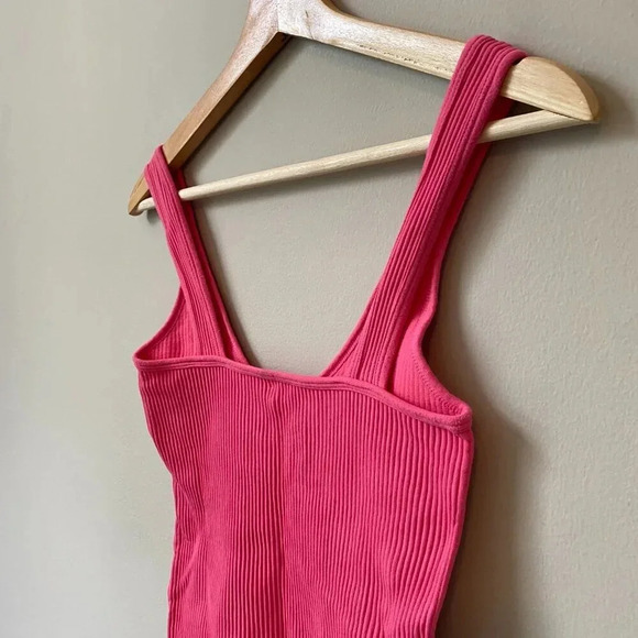 NWOT Intimately Free People Women's Size M/L Sleeveless Ribbed Bodysuit Hot Pink - Picture 12 of 14